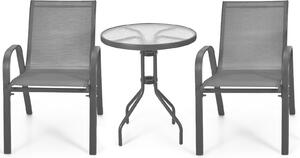 KOMFOTTEU 3 KS. Bistro set, sada zahradního nábytku vetn zahradního stolu s otvorem pro sluneník a 2 skládacích idlí, balkonový set zahradní set pro zahradní balkon, erný