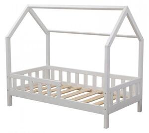 DIP-MAR Dětská postel domeček se šuplíkem a bočnicí R02 bílý 80X160 cm