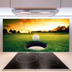 Kuchyňský skleněný panel Golfový Míček Tráva Příroda 100x50 cm