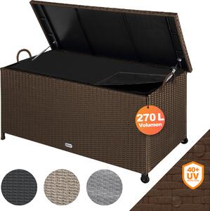 CASARIA® Zahradní box poltáový box s koleky 270L úloný prostor odolný proti UV záení úchyty plynová tlaková pruina odolný proti povtrnostním vlivm 117x53cm Zahradní balkónový úloný box hndý