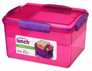 Sistema Box na oběd Lunch Tub se 4 oddíly 2,3l Barva: růžová
