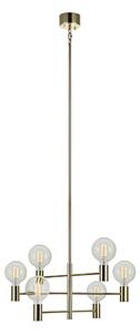 Markslöjd 106418 - Lustr na tyči CAPITAL 6xE27/60W/230V mosaz