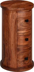 FineBuy Design Prbornk Sheesham masiv ò 35 cm | Zásuvková komoda | Boní skíka, plná | Mini komoda, hndá