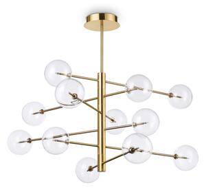 Ideal Lux - LED Lustr na tyči EQUINOXE 12xG4/2W/230V pr. 124 cm mosaz/čirá