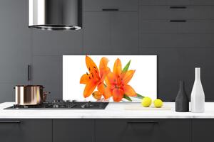 Kuchyňský skleněný panel Oranžové Květiny 120x60 cm