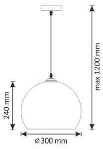 Lustr na lanku OTIS 1xE27/20W/230V pr. 30 cm