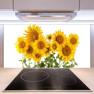 Kuchyňský skleněný panel Slunečnice 140x70 cm