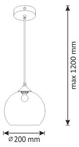 Lustr na lanku DAMAR 1xE27/20W/230V