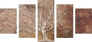 5-dílný obraz koruna stromu - 100x50 cm