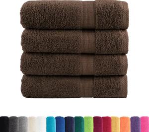 Prémiové osušky SOLUND 4 ks hnědé 100x150 cm 600 g/m²