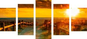5-dílný obraz nádherný západ slunce - 100x50 cm