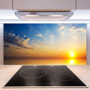 Kuchyňský skleněný panel Východ Mraky Krajina 140x70 cm