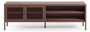 Vínový kovový TV stolek 160x50x35 cm Fayna – Marckeric