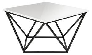 HowHomely Konferenční stolek CURVED 62x62 cm černá/bílá DD0367