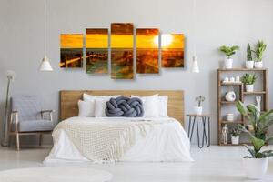 5-dílný obraz nádherný západ slunce - 100x50 cm