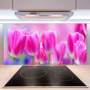 Kuchyňský skleněný panel Tulipány 120x60 cm