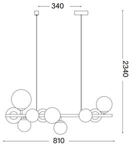 Ideal Lux - LED Lustr na lanku PERLAGE 10xG9/3W/230V 81 cm černá/kouřová