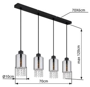 Globo 15799-4H - Lustr na lanku BACKEY 4xE27/40W/230V černá