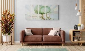 5-dílný obraz pohádkové pastelové stromy - 100x50 cm