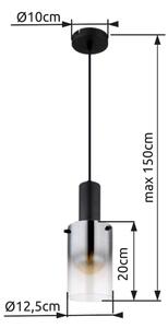 Globo 15907H - Lustr na lanku FLORENTINA 1xE27/40W/230V pr. 12,5 cm černá