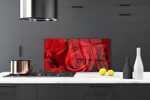 Kuchyňský skleněný panel Růže Květiny 140x70 cm