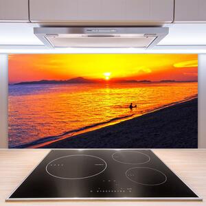 Kuchyňský skleněný panel Moře Slunce Pláž Krajina 125x50 cm