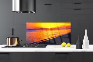 Kuchyňský skleněný panel Moře Slunce Pláž Krajina 100x50 cm