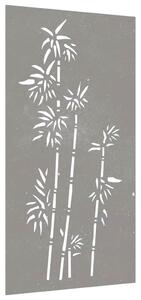 Zahradní nástěnná dekorace 105 x 55 cm cortenová ocel Bambus