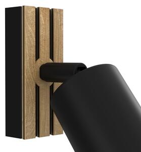 Nástěnné bodové svítidlo TERRA 1xGU10/8W/230V černá/dub