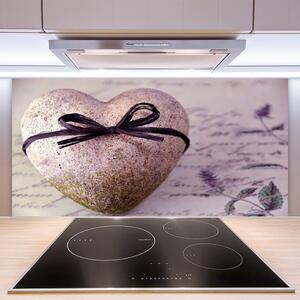 Kuchyňský skleněný panel Srdce Kámen Umění 100x50 cm