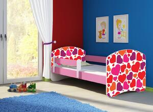 Dětská postel - Sladká srdíčka 2 180x80 cm růžová