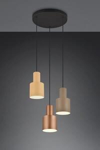TRIO 319430317 AGUDO závěsné svítidlo 3xE27 D370mm černá, kávová, béžová, šedohnědá