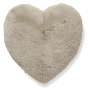 Skinnwille Home Collection Polštář Srdce Fluffy Taupe, umělá kožešina, šedohnědý, 45x45 cm