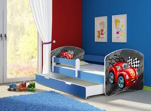 Dětská postel - Car 2 160x80 cm + šuplík modrá