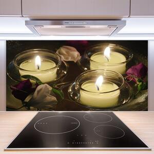 Kuchyňský skleněný panel Svíčky Umění 140x70 cm
