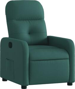 Polohovací křeslo tmav zelené textil