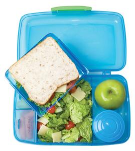 Sistema Box na jídlo Lunch s 5 oddíly a kelímkem 1,76l Barva: modrá