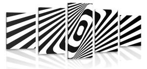 5-dílný obraz černobílá iluze - 200x100 cm