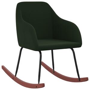 Houpací židle tmavě zelená samet