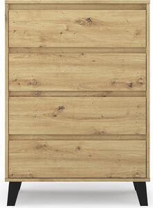 VBChome Komoda se 4 zásuvkami 70 x 39 x 99 cm Komoda bez úchytek Artisan Víceúelová skíka do pedsín Lonice Obývací pokoj Dtský pokoj moderní