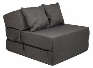 Rozkládací křeslo – jednobarevné 70x15x200 cm - Tmavě šedá