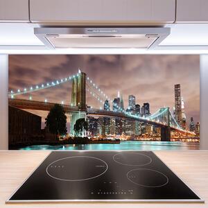 Kuchyňský skleněný panel Most Město Architektura 140x70 cm