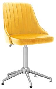 Otočná jídelní židle žlutá samet