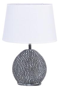 Keramická lampa šedá s bílým kloboukem 38 cm