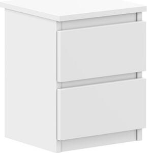 VBChome Noní stolek 30 x 26 x 38 cm Bílý mat Noní stolek se 2 zásuvkami do lonice Bezúchytkový kanceláský pokoj Moderní