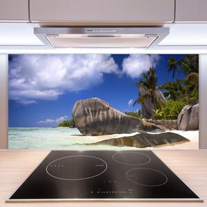Kuchyňský skleněný panel Skály Pláž Krajina 140x70 cm