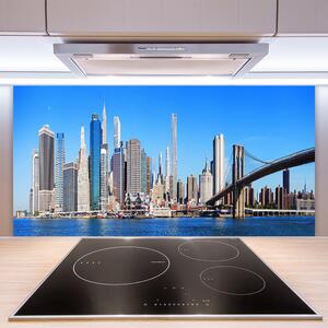 Kuchyňský skleněný panel Most Město Architektura 140x70 cm