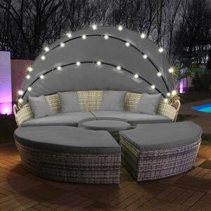 LED - Sun Island Rattan Lounge Polyratanová sedací souprava Lounger Island 180cm vetn krytu Cover Cover