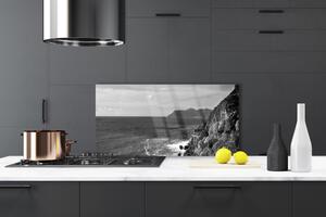 Kuchyňský skleněný panel Moře Hory Krajina 140x70 cm
