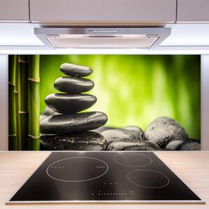 Kuchyňský skleněný panel Bambus Kameny Umění 120x60 cm